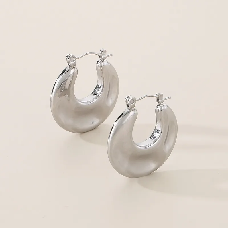 1 Pair Vintage Style Solid Color Plating 304 Stainless Steel 18K Gold Plated Earrings display picture 11