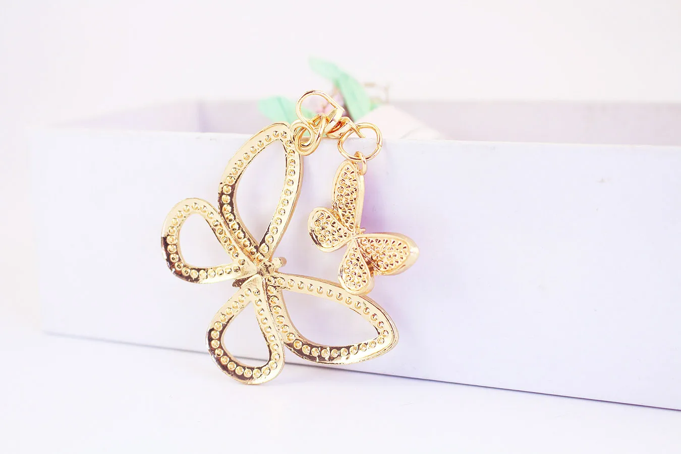 Glam Butterfly Zinc Alloy Inlay Rhinestones Women's Bag Pendant Keychain display picture 5