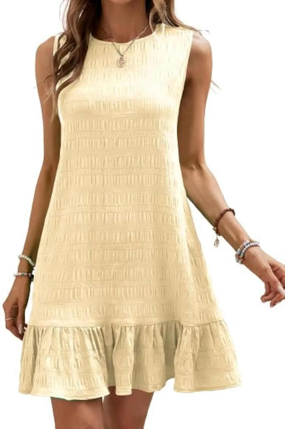 Spring And Summer Women's Fashion All-Match Sleeveless Round Neck Dress European Style High Street Style Knee-Length Dress display picture 14