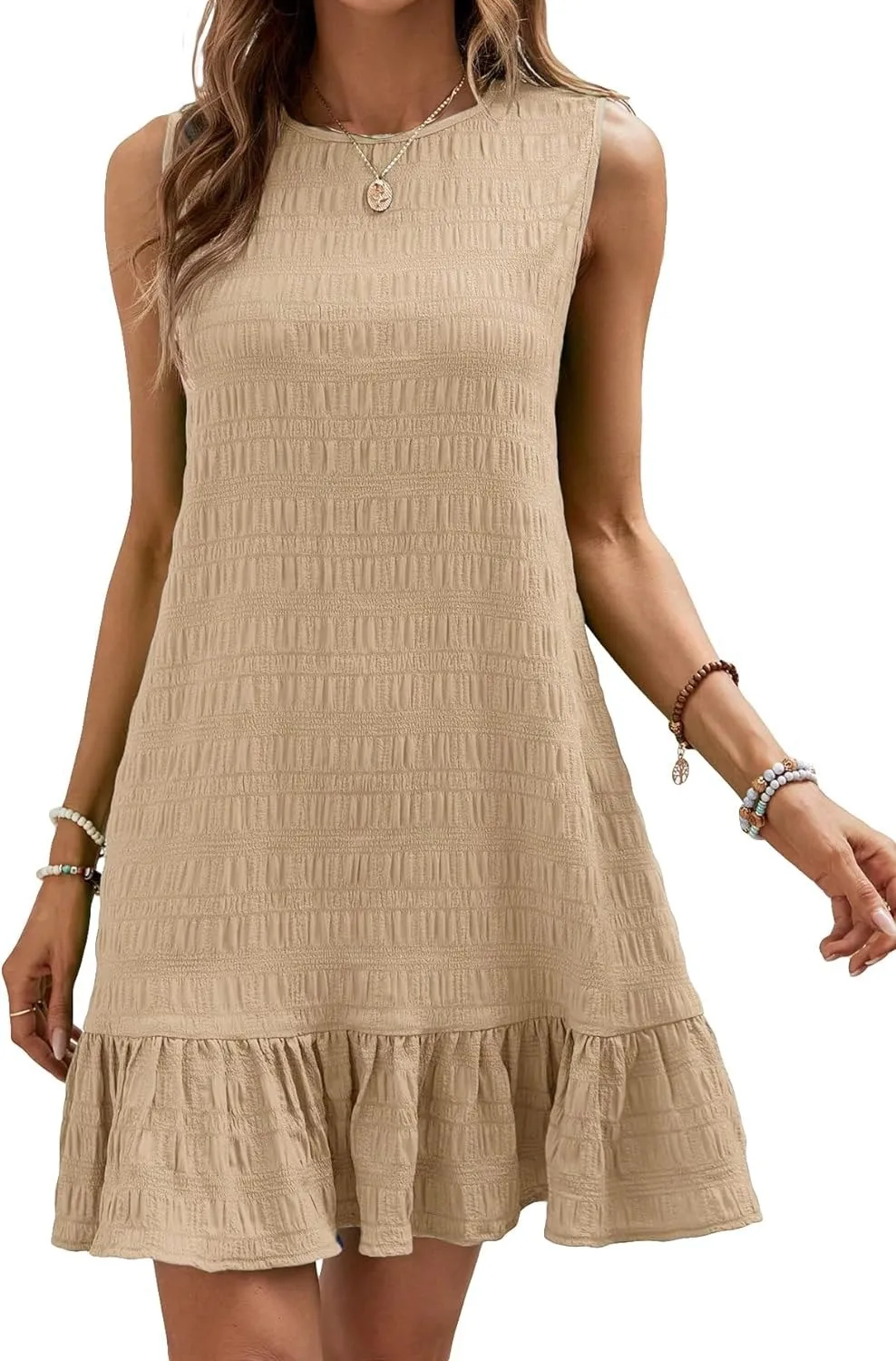 Spring And Summer Women's Fashion All-Match Sleeveless Round Neck Dress European Style High Street Style Knee-Length Dress display picture 10