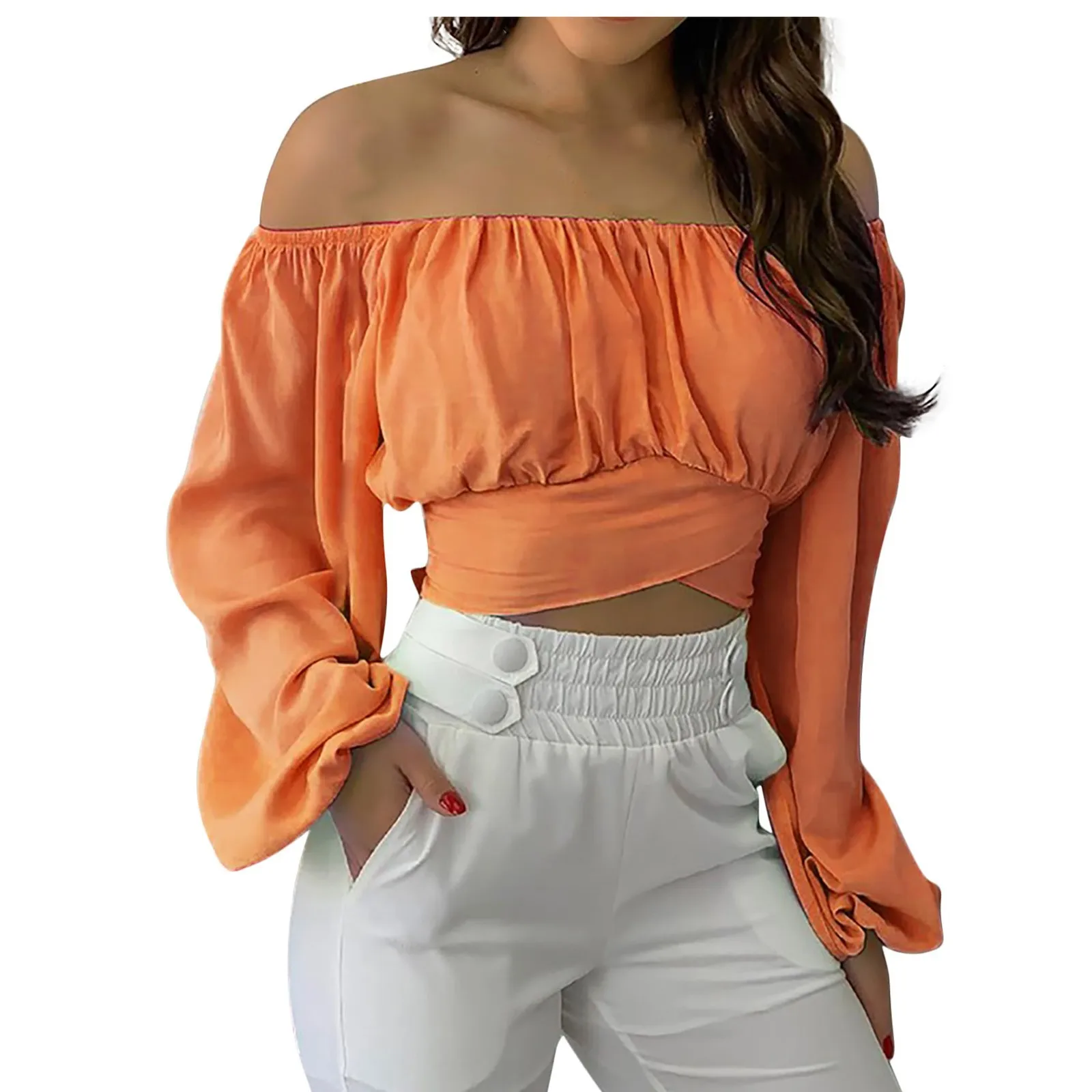 Women's Long Sleeve Blouses Casual Solid Color display picture 26