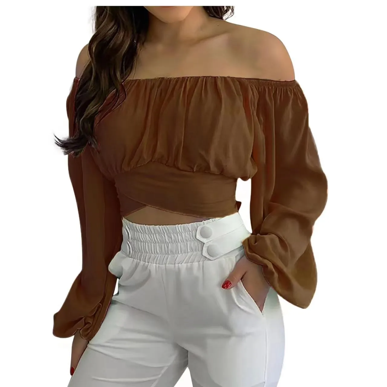 Women's Long Sleeve Blouses Casual Solid Color display picture 32