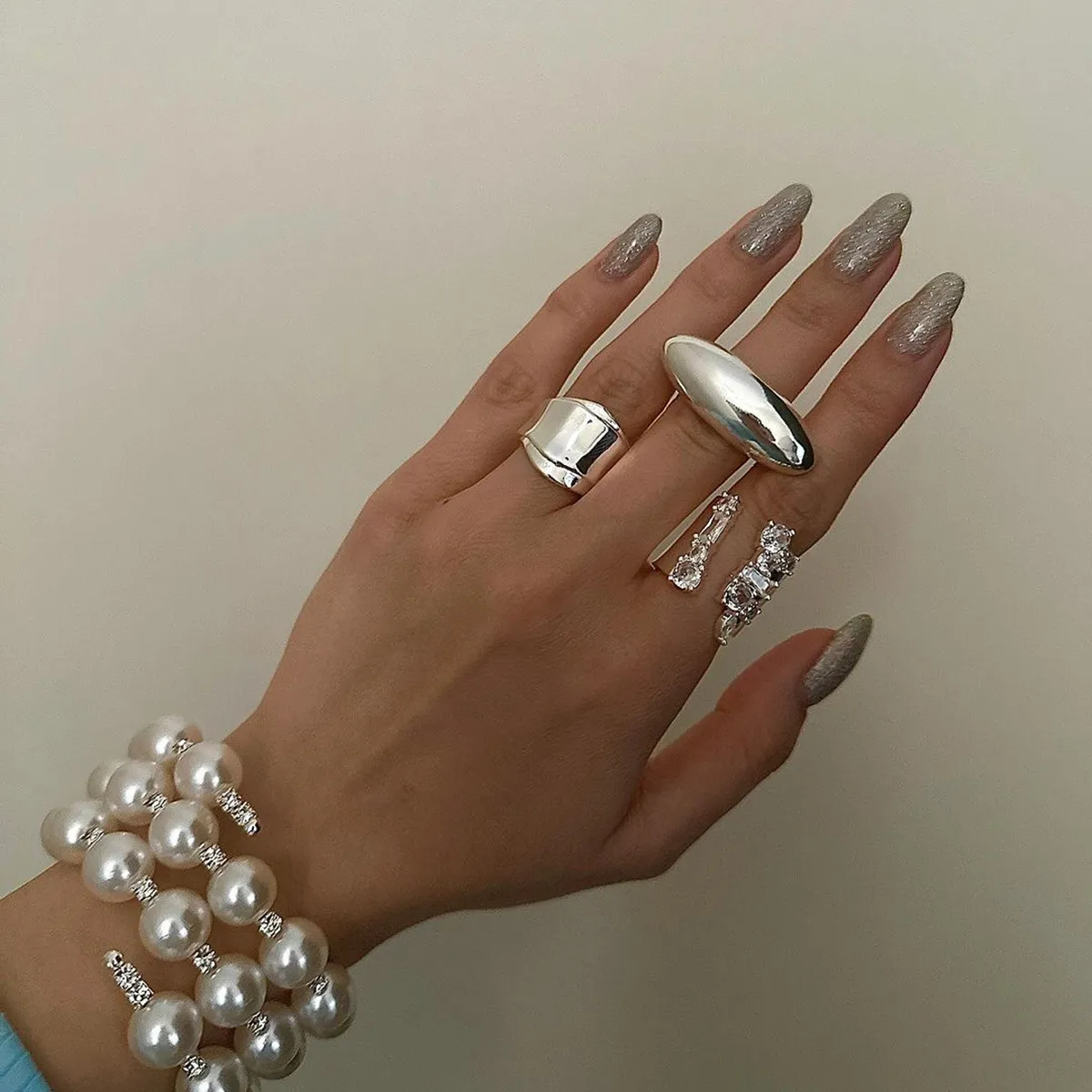 Wholesale Jewelry Simple Style Classic Style Oval 316 Stainless Steel  18K Gold Plated Plating Rings display picture 1