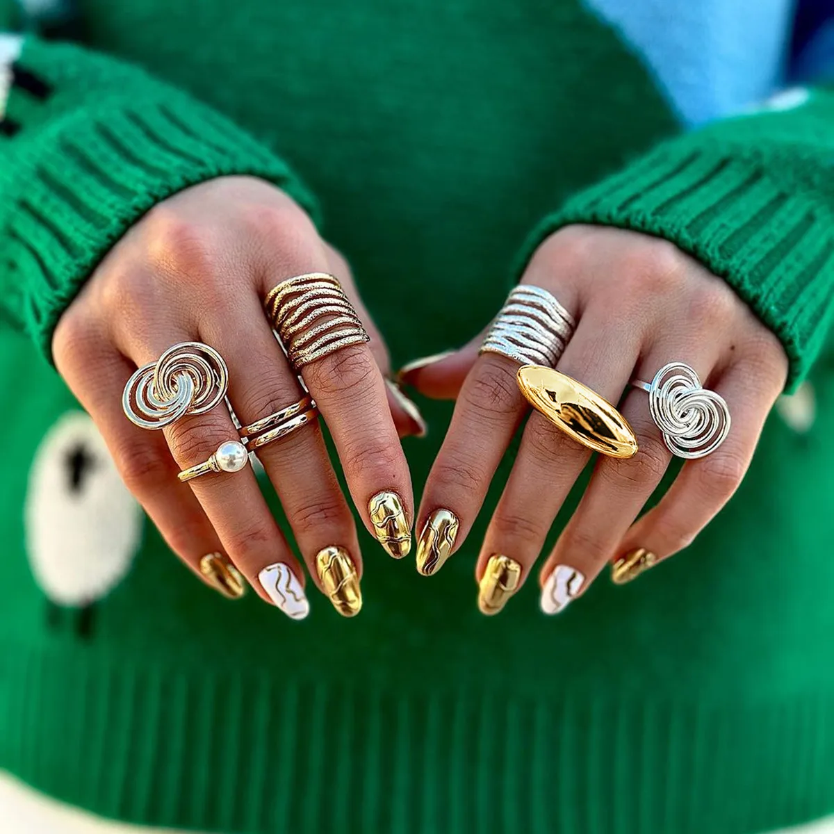 Wholesale Jewelry Simple Style Classic Style Oval 316 Stainless Steel  18K Gold Plated Plating Rings display picture 6