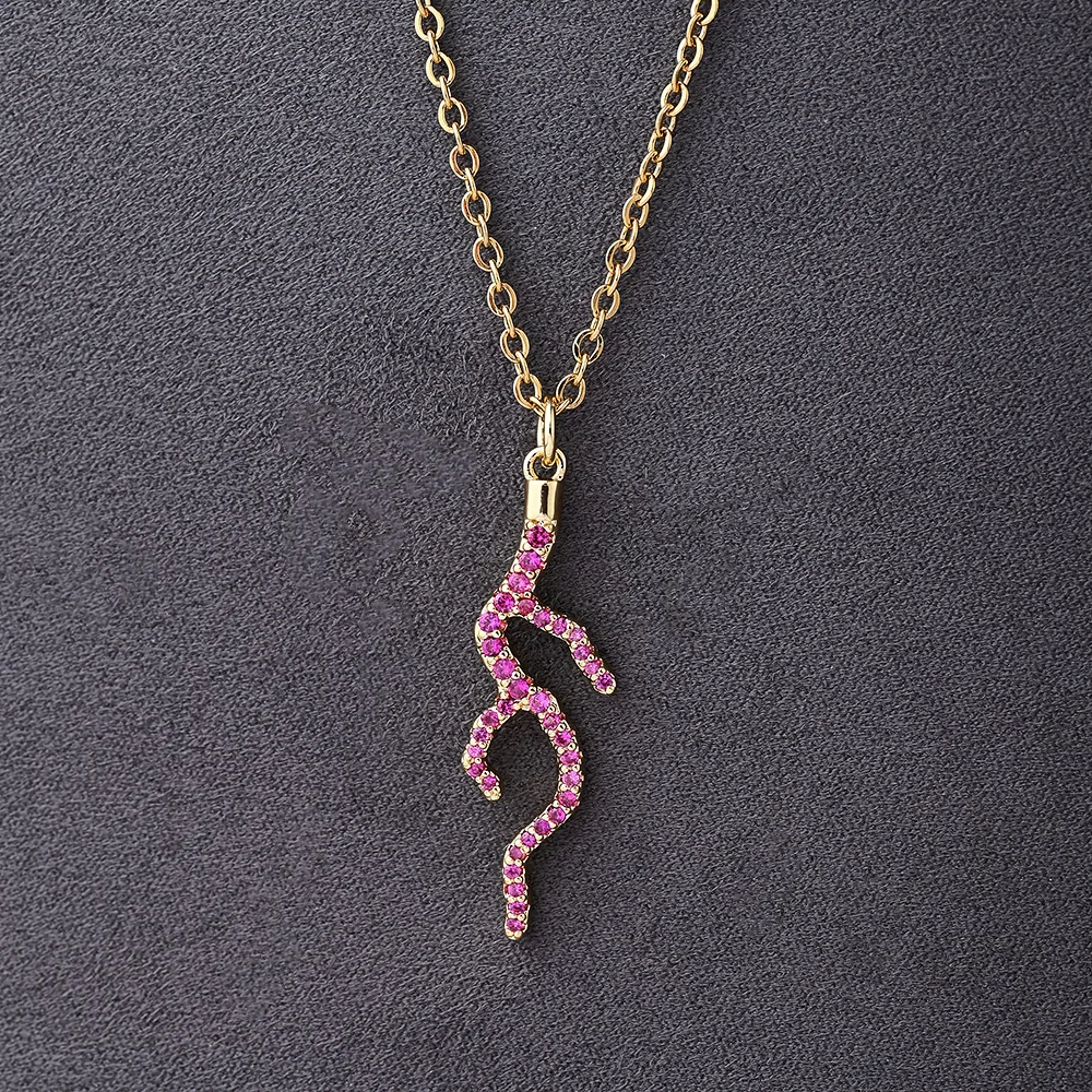 1 Pc/Package 34.5x11mm Hole 3~3.9mm Copper Zircon Rose Gold Plated White Gold Plated Gold Plated Coral Polished Pendant display picture 3