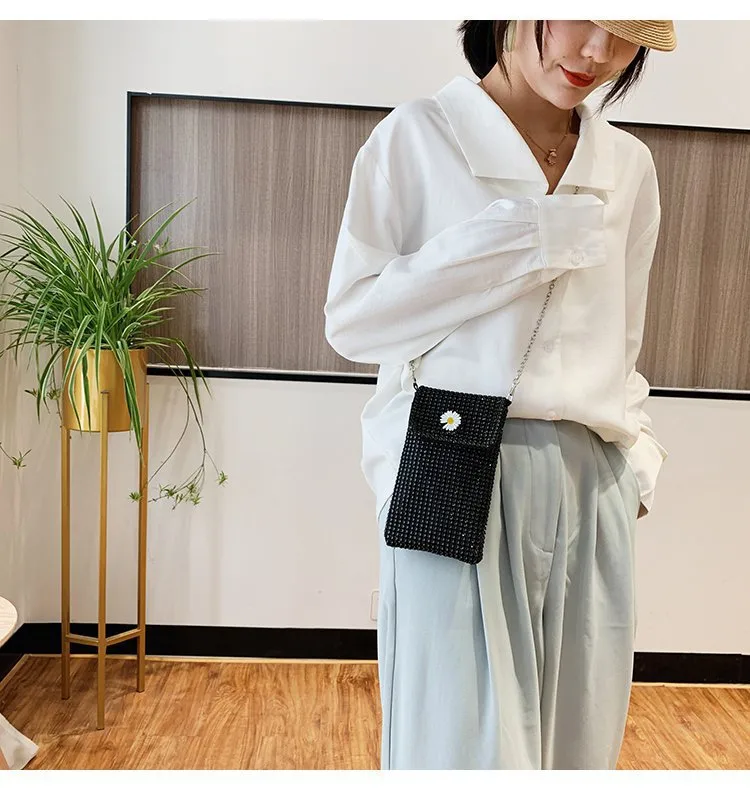Internet Celebrity Style Casual Street Diamond Shiny Chain Shoulder Messenger Bag Trendy Fashion Shiny Personalized Phone Bag display picture 13