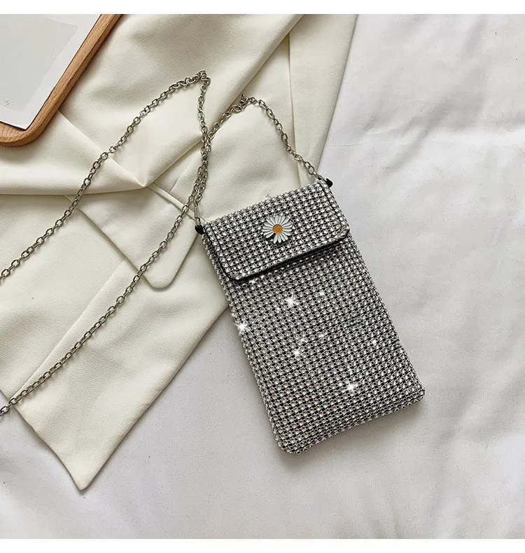 Internet Celebrity Style Casual Street Diamond Shiny Chain Shoulder Messenger Bag Trendy Fashion Shiny Personalized Phone Bag display picture 40