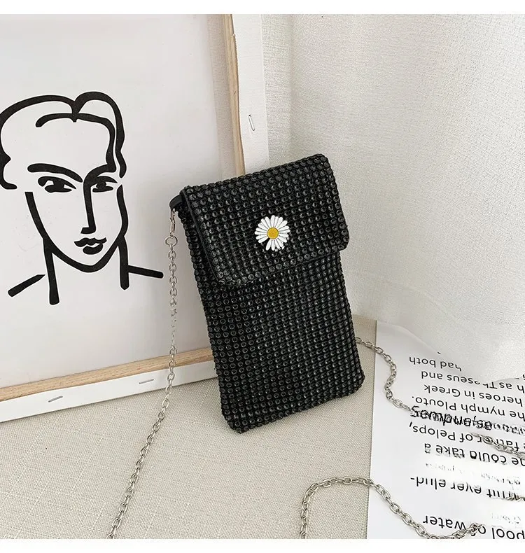 Internet Celebrity Style Casual Street Diamond Shiny Chain Shoulder Messenger Bag Trendy Fashion Shiny Personalized Phone Bag display picture 54