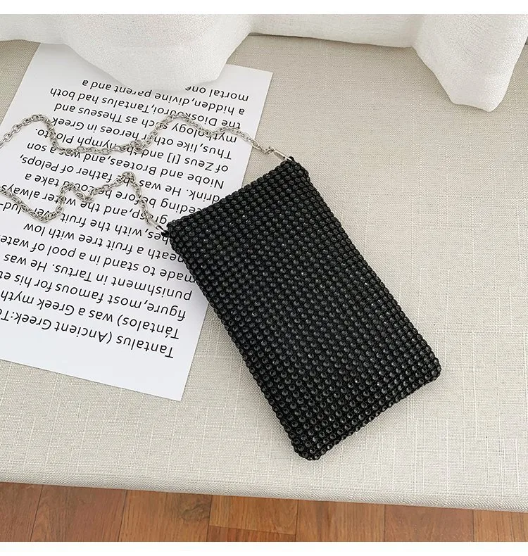 Internet Celebrity Style Casual Street Diamond Shiny Chain Shoulder Messenger Bag Trendy Fashion Shiny Personalized Phone Bag display picture 56