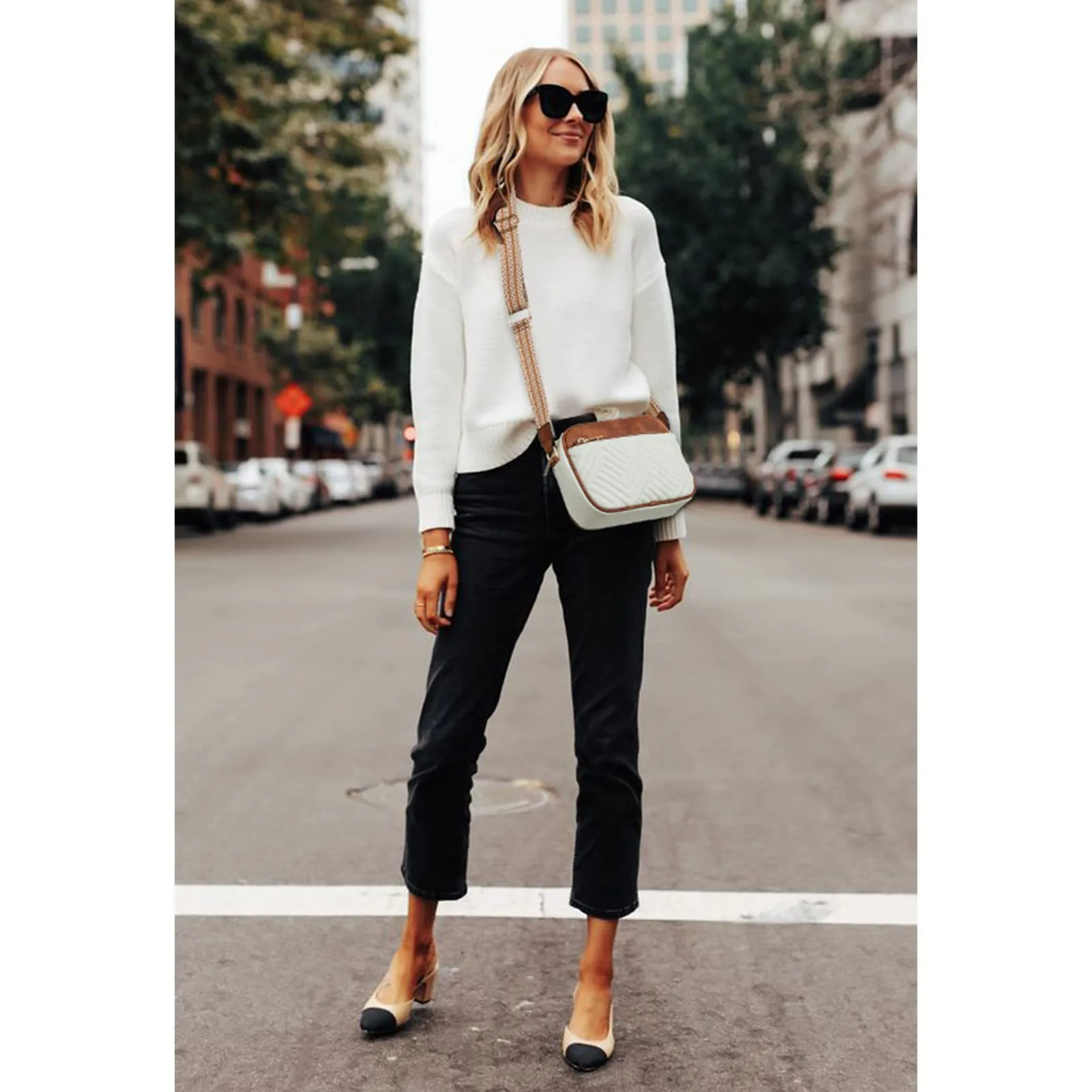 In Stock  Hot Sale Quilted Embroidered Plaid Color Matching Retro Shoulder Bag Zipper Shoulder Strap Messenger Bag Wallet Small Square Bag display picture 19