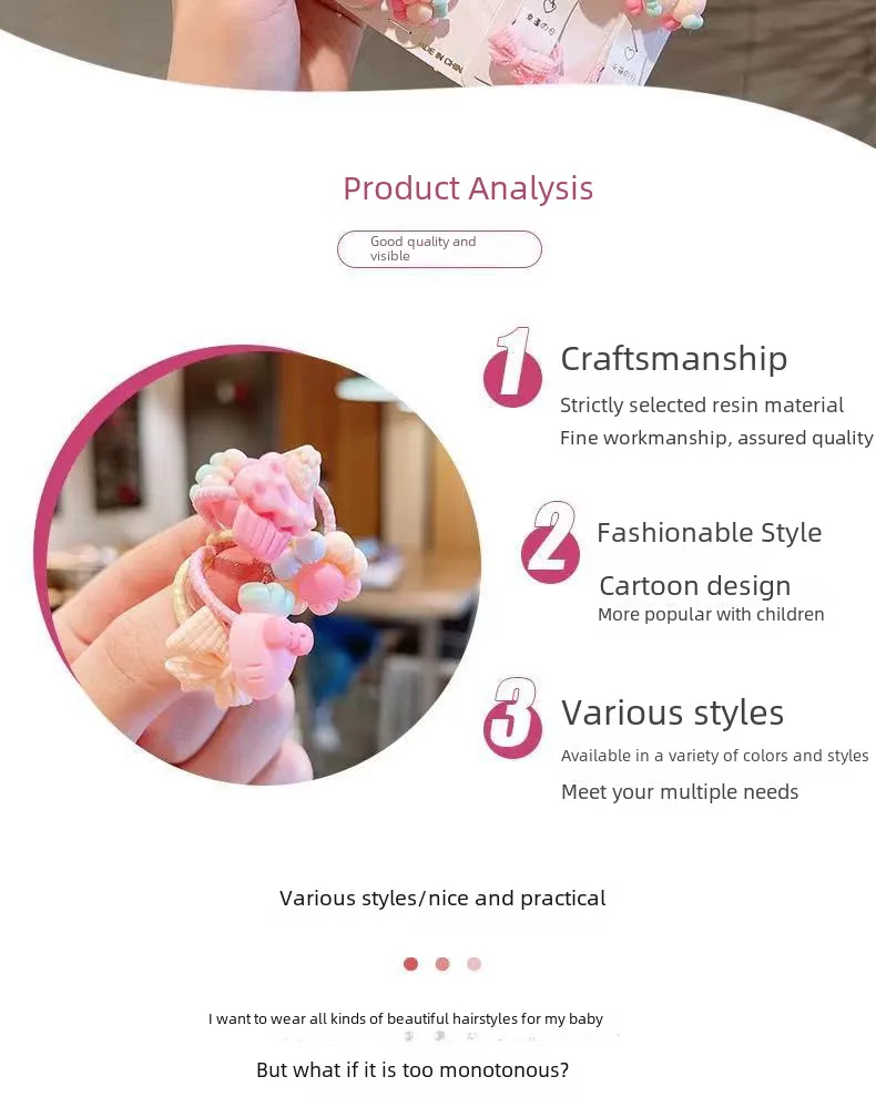 Korean Little Girl Hair Accessories Girl's Cute Candy Animal Does Not Harm Hair Tie Hair Elastic Hair Rope Hair Ring Set display picture 1
