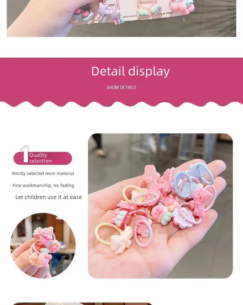 Korean Little Girl Hair Accessories Girl's Cute Candy Animal Does Not Harm Hair Tie Hair Elastic Hair Rope Hair Ring Set display picture 4
