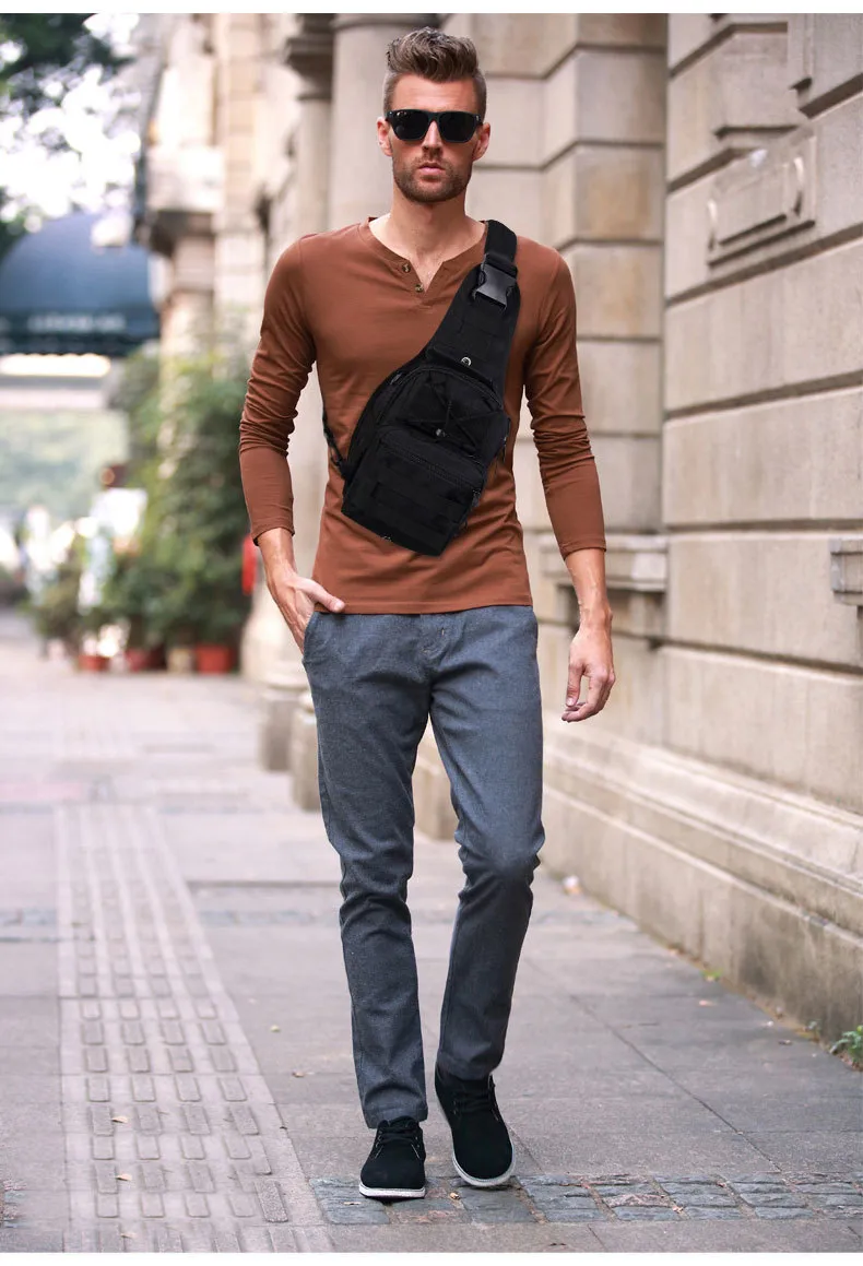 Junsheng  New Men's Chest Bag Oxford Bag Crossbody Bag Men's Shoulder Bag Korean Style Small Backpack Casual Waist display picture 2