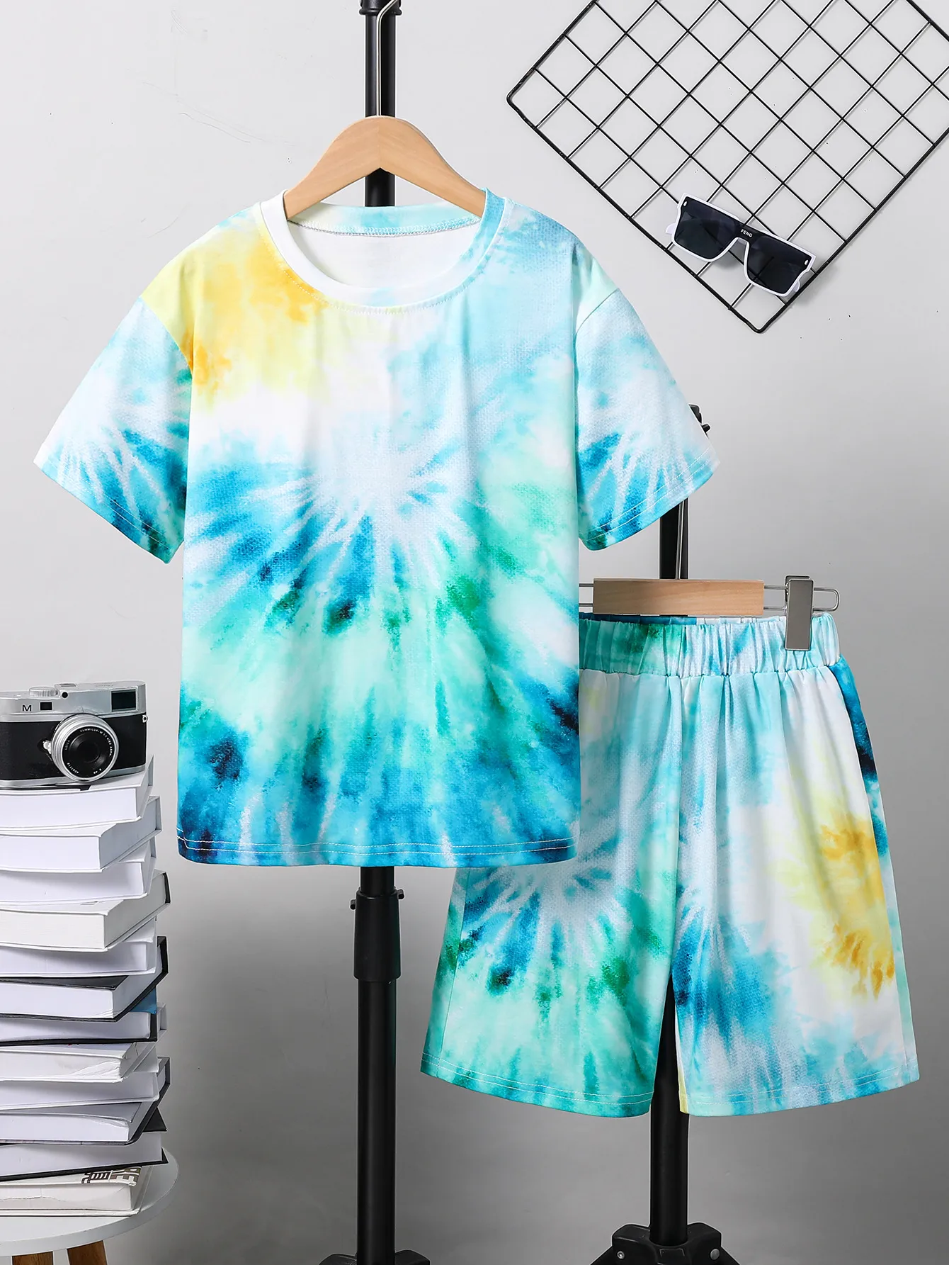 Casual Tie Dye Polyester Boys Clothing Sets display picture 1