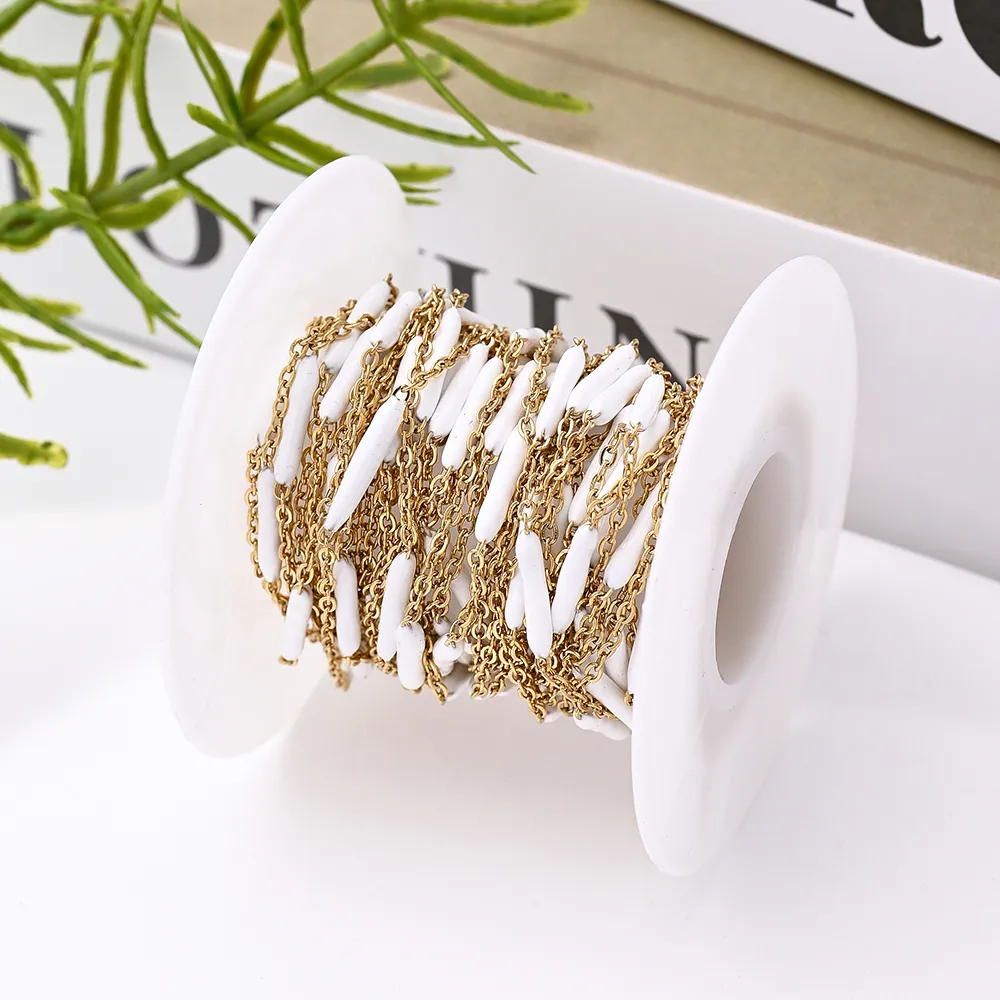 1 Roll 5 M 304 Stainless Steel 18K Gold Plated Polished Cable Chain Jewelry Accessories display picture 6