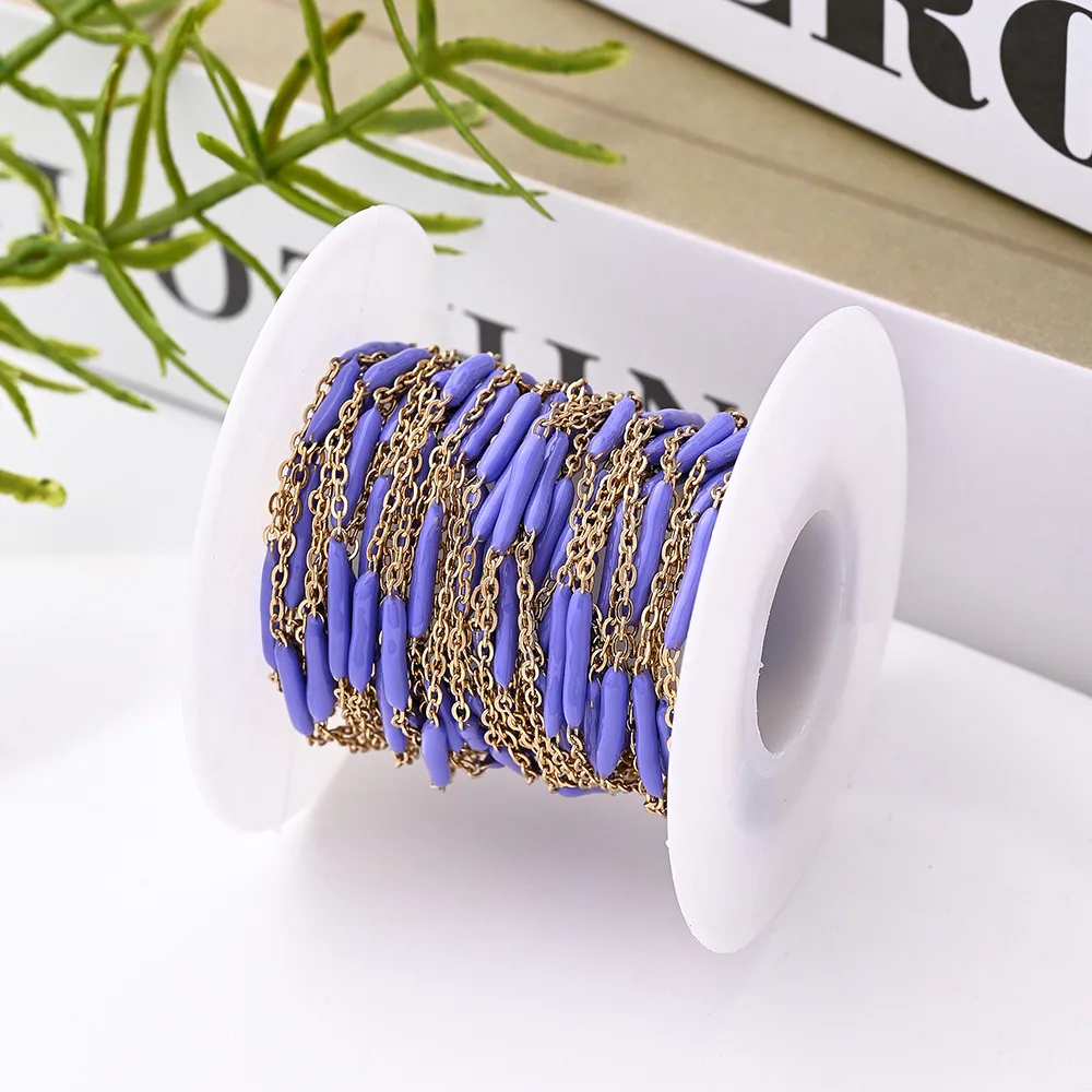 1 Roll 5 M 304 Stainless Steel 18K Gold Plated Polished Cable Chain Jewelry Accessories display picture 5