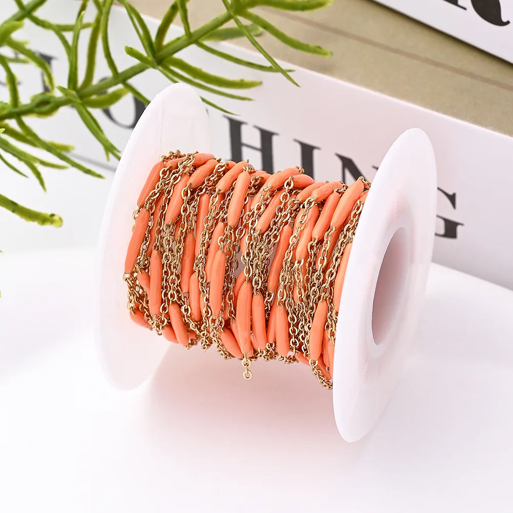 1 Roll 5 M 304 Stainless Steel 18K Gold Plated Polished Cable Chain Jewelry Accessories display picture 11