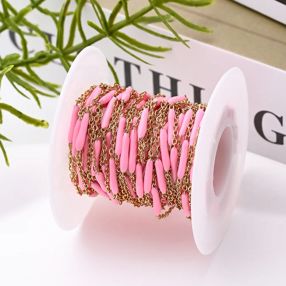 1 Roll 5 M 304 Stainless Steel 18K Gold Plated Polished Cable Chain Jewelry Accessories display picture 4