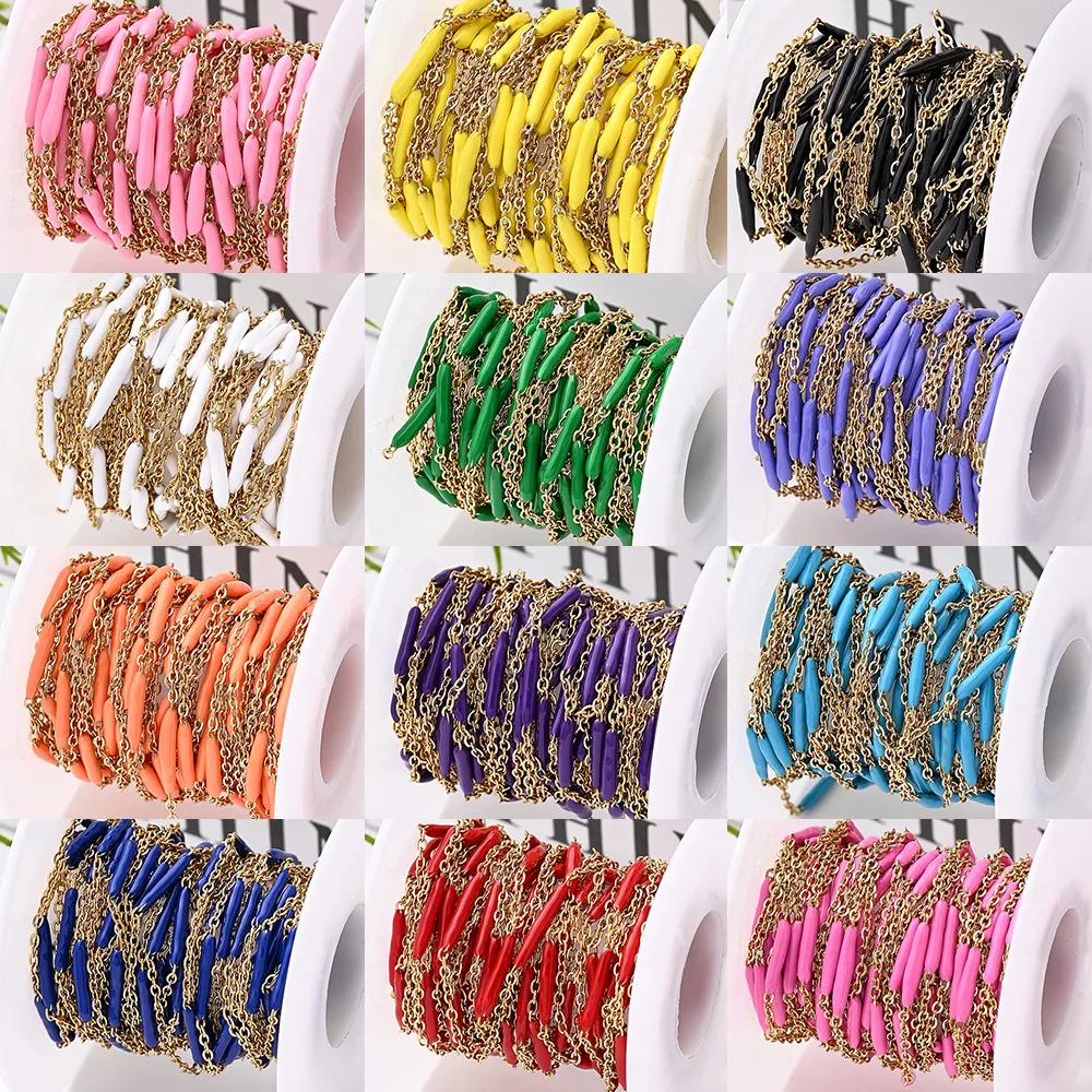 1 Roll 5 M 304 Stainless Steel 18K Gold Plated Polished Cable Chain Jewelry Accessories display picture 1