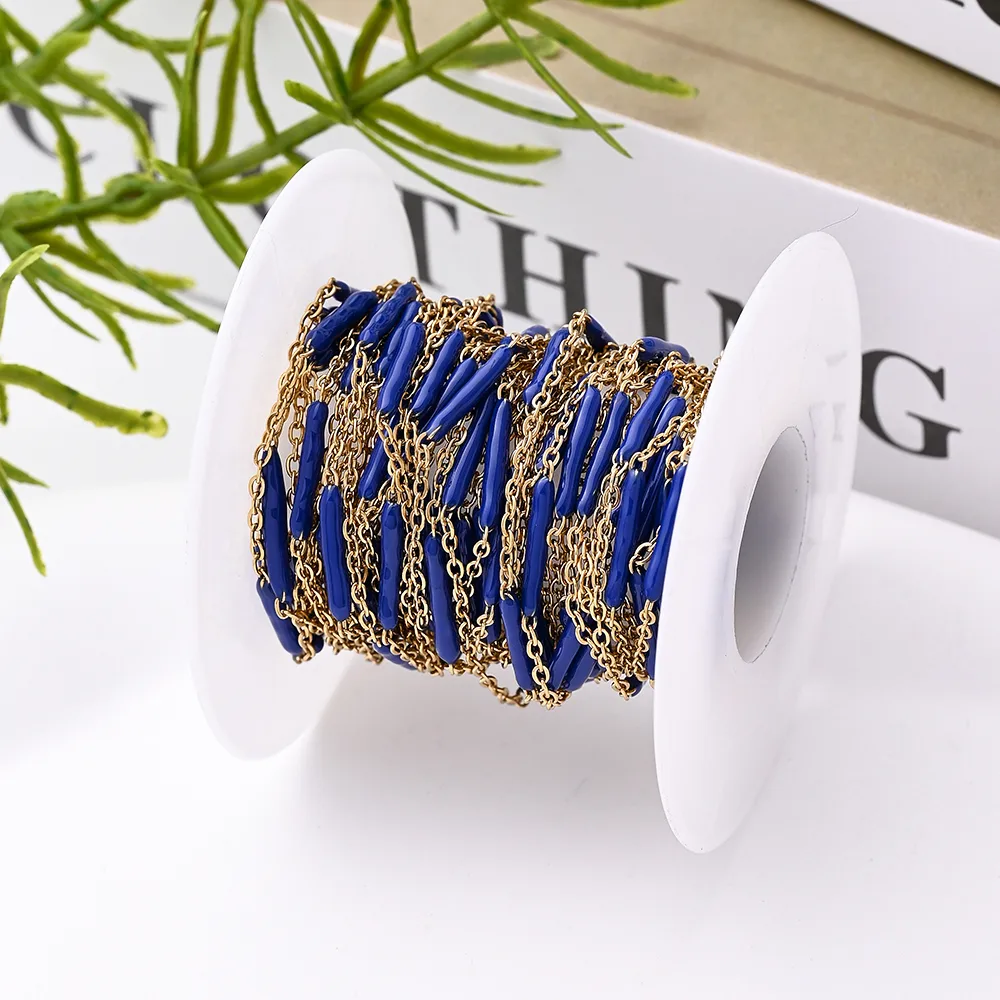 1 Roll 5 M 304 Stainless Steel 18K Gold Plated Polished Cable Chain Jewelry Accessories display picture 9