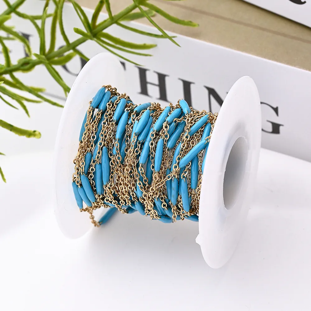 1 Roll 5 M 304 Stainless Steel 18K Gold Plated Polished Cable Chain Jewelry Accessories display picture 10