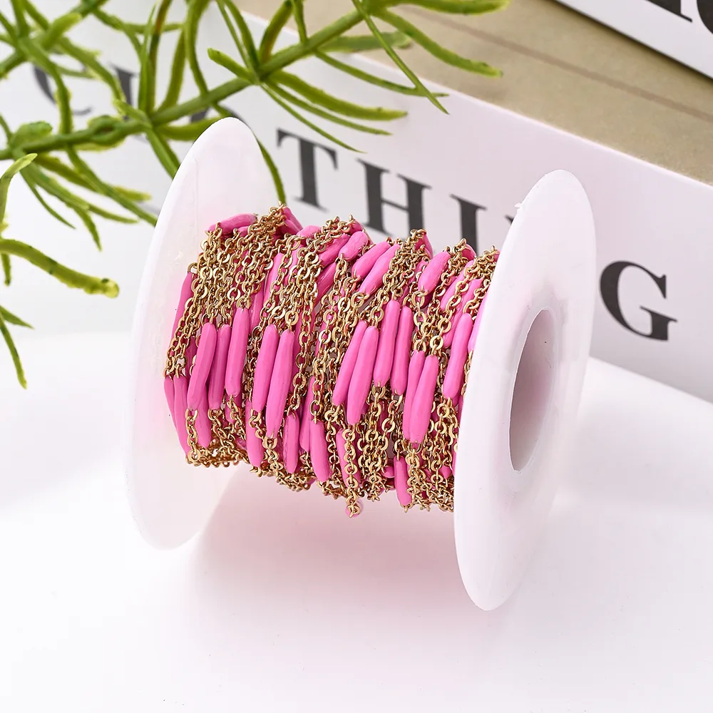 1 Roll 5 M 304 Stainless Steel 18K Gold Plated Polished Cable Chain Jewelry Accessories display picture 13
