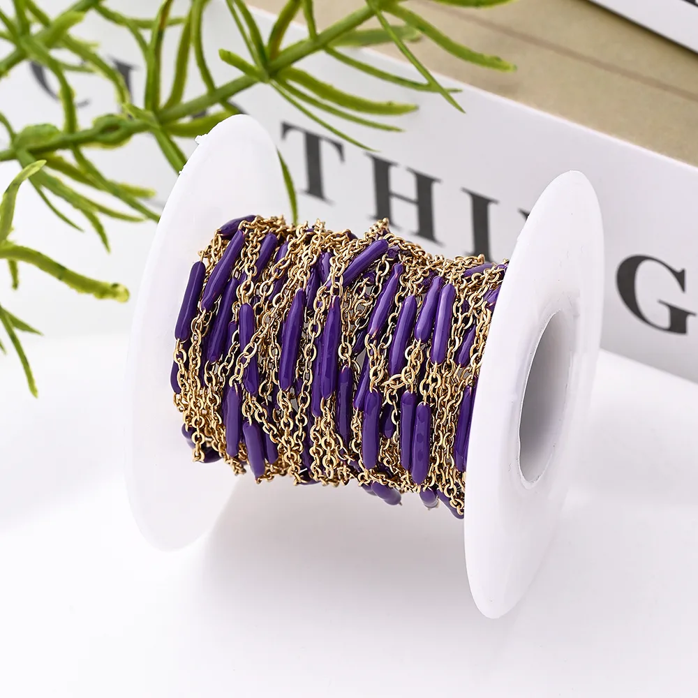 1 Roll 5 M 304 Stainless Steel 18K Gold Plated Polished Cable Chain Jewelry Accessories display picture 8
