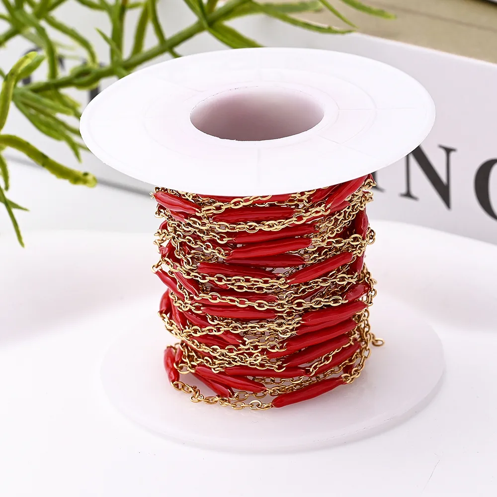 1 Roll 5 M 304 Stainless Steel 18K Gold Plated Polished Cable Chain Jewelry Accessories display picture 14