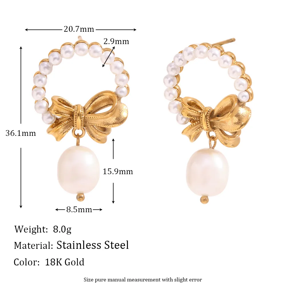 Wholesale Jewelry Lady Bow Knot 304 Stainless Steel Plating Bowknot Earrings Necklace display picture 2