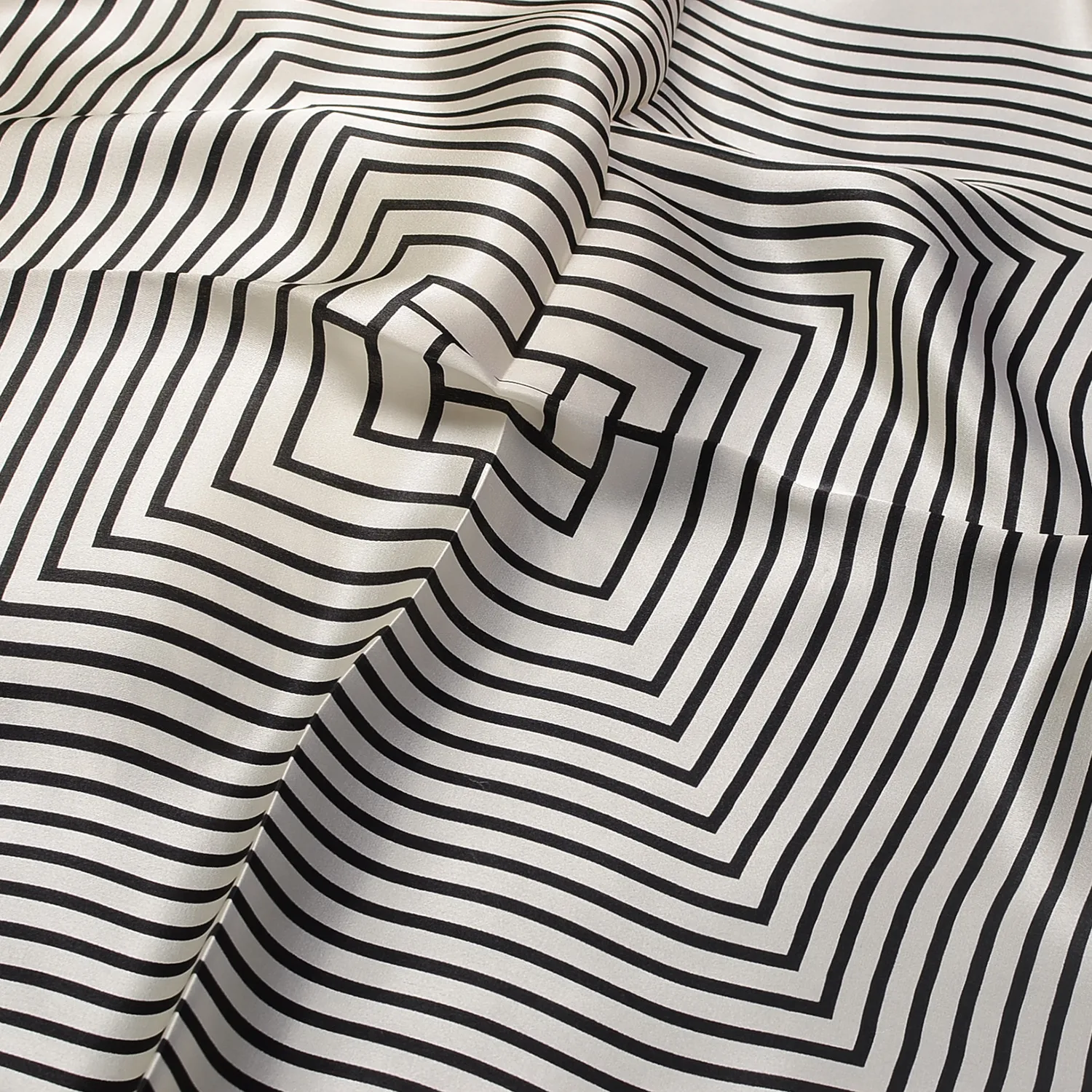 Silk Scarf Women's Spring Fashion Striped  Silk Scarf  70 Square Scarf Advanced Sunscreen Scarf Wholesale display picture 11