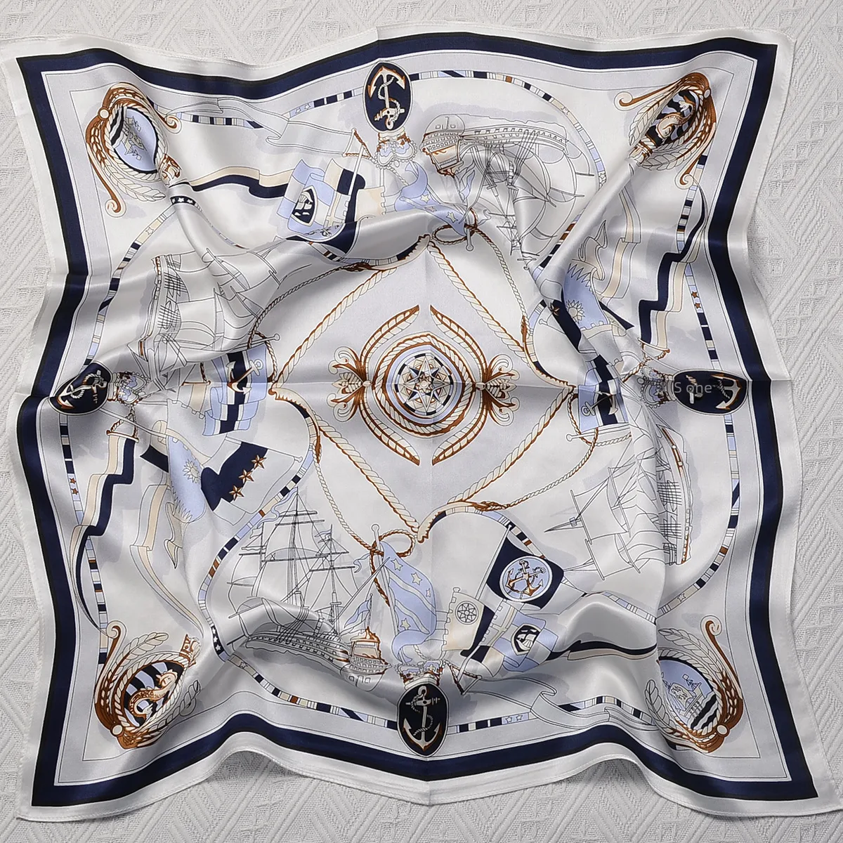 Silk Scarf Women's Spring Fashion Striped  Silk Scarf  70 Square Scarf Advanced Sunscreen Scarf Wholesale display picture 15