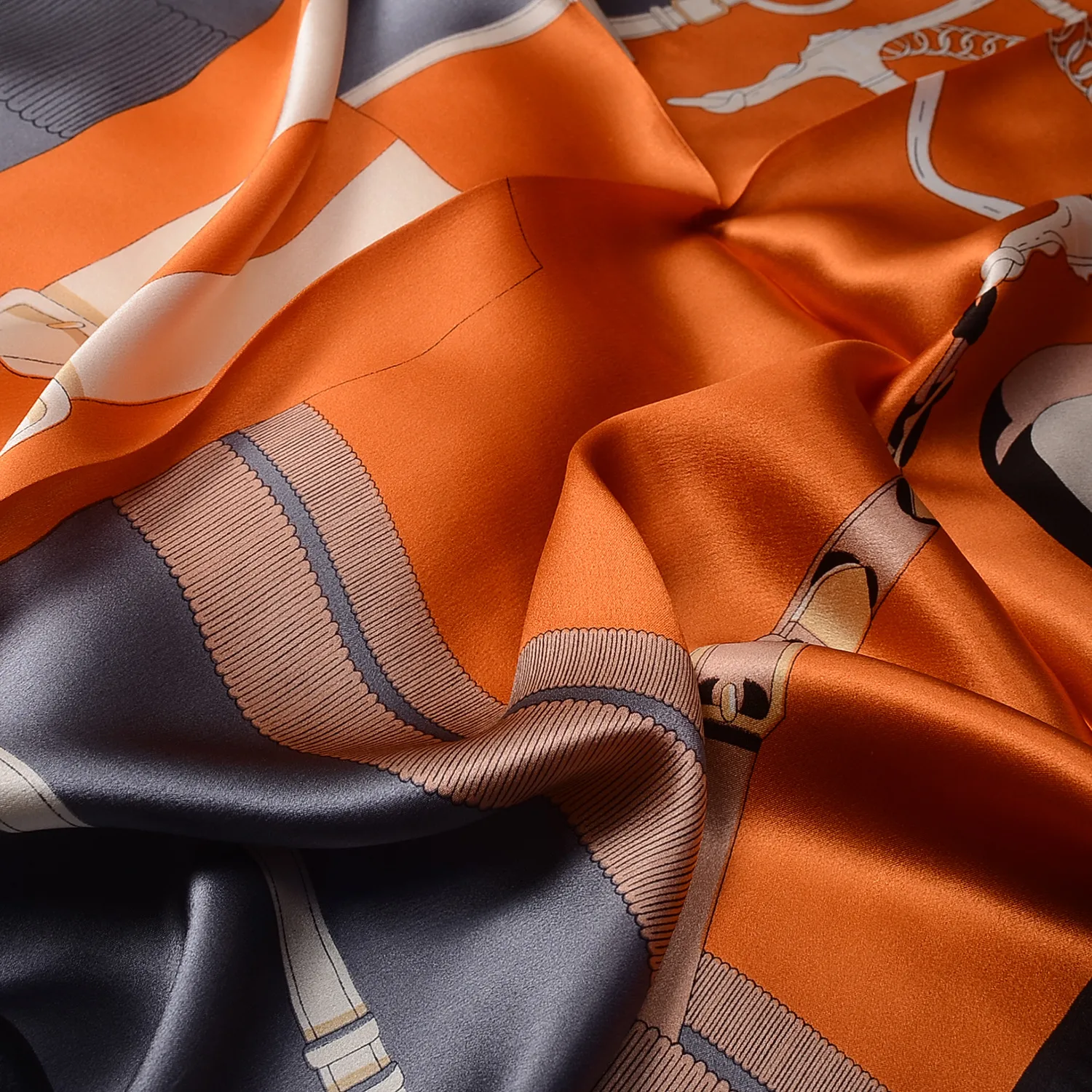 Silk Scarf Women's Spring Fashion Striped  Silk Scarf  70 Square Scarf Advanced Sunscreen Scarf Wholesale display picture 20