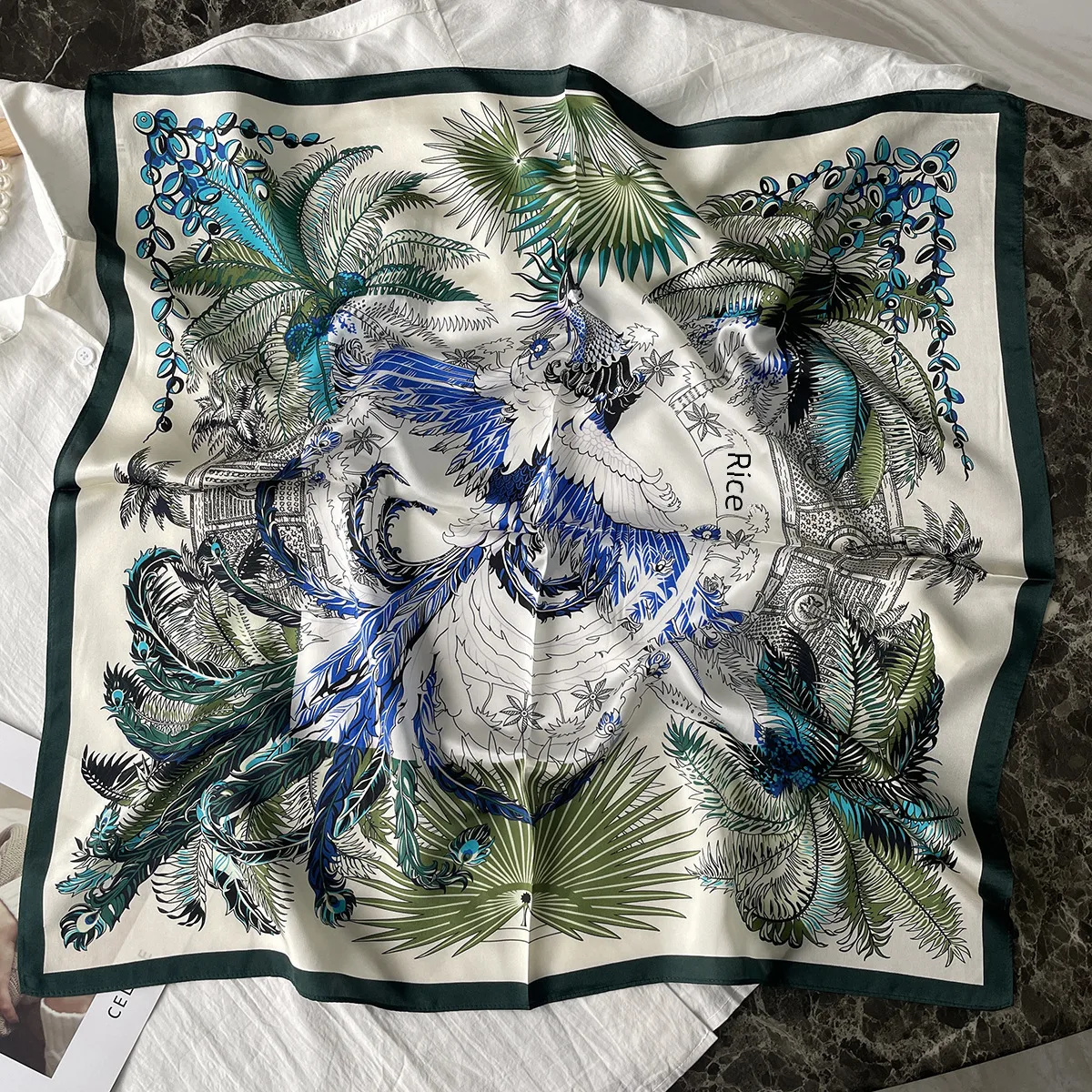 Silk Scarf Women's Spring Fashion Striped  Silk Scarf  70 Square Scarf Advanced Sunscreen Scarf Wholesale display picture 43