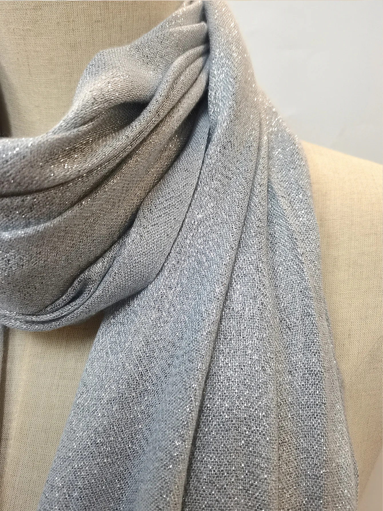 Exclusive For New   Women's Shawl Autumn And Summer Women Tassel Silver Silk Ball Dinner Party Scarf display picture 25