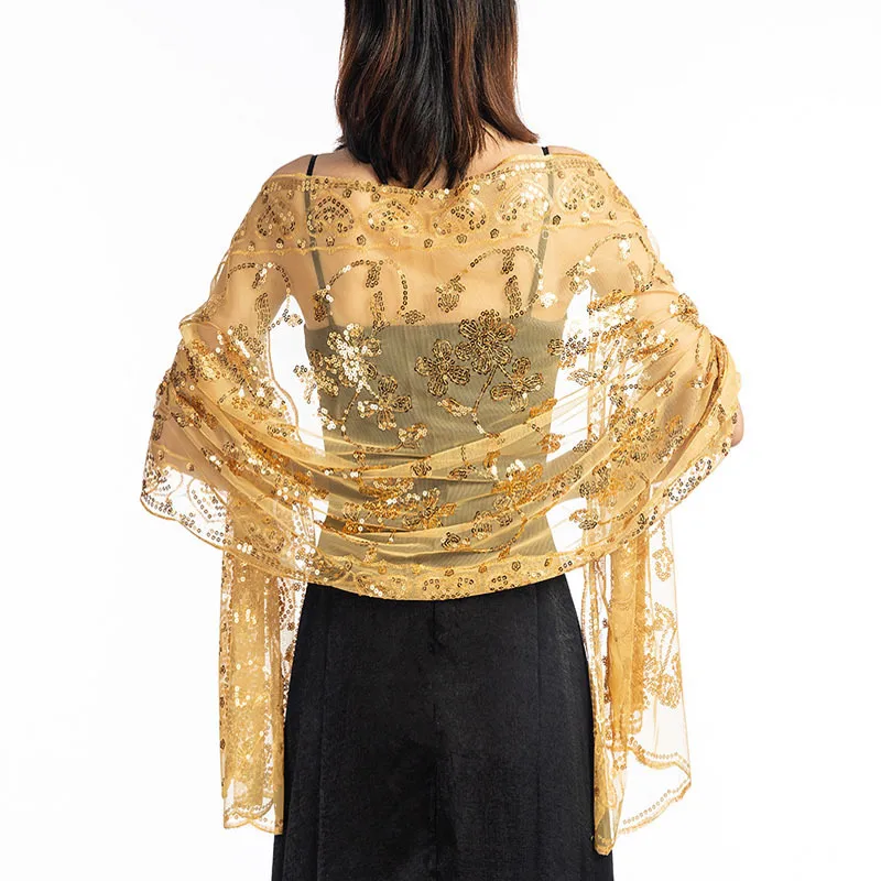 Hot New Arrival Sequin Shawl Wedding Dress Evening Dress Cheongsam Shawl Bridesmaid Shawl Scarf Women display picture 36