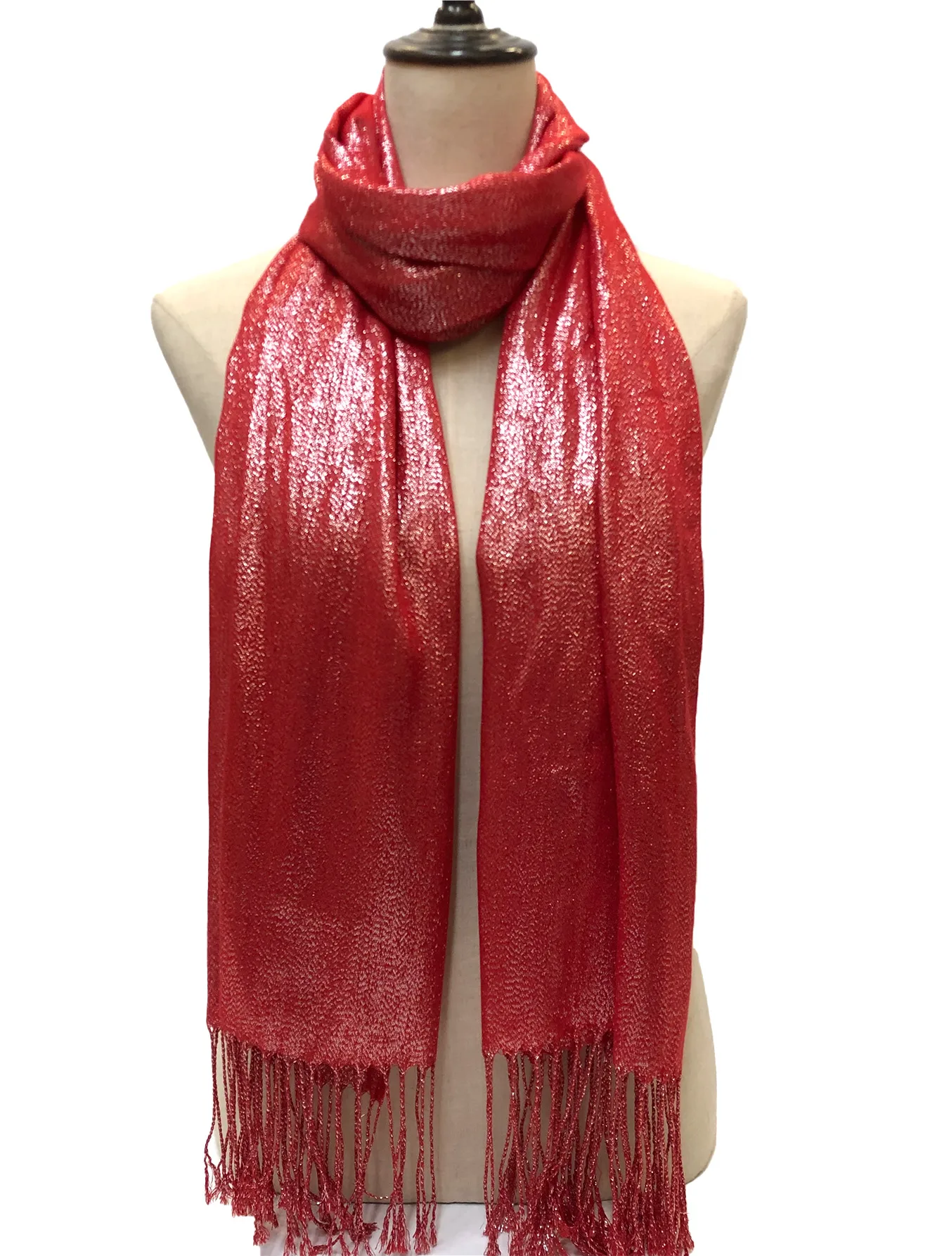 Exclusive For New   Women's Shawl Autumn And Summer Women Tassel Silver Silk Ball Dinner Party Scarf display picture 35