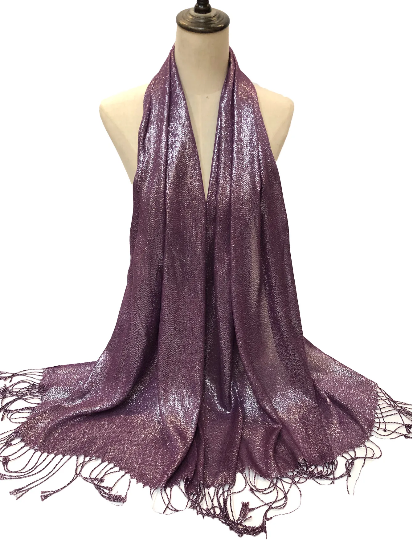Exclusive For New   Women's Shawl Autumn And Summer Women Tassel Silver Silk Ball Dinner Party Scarf display picture 38