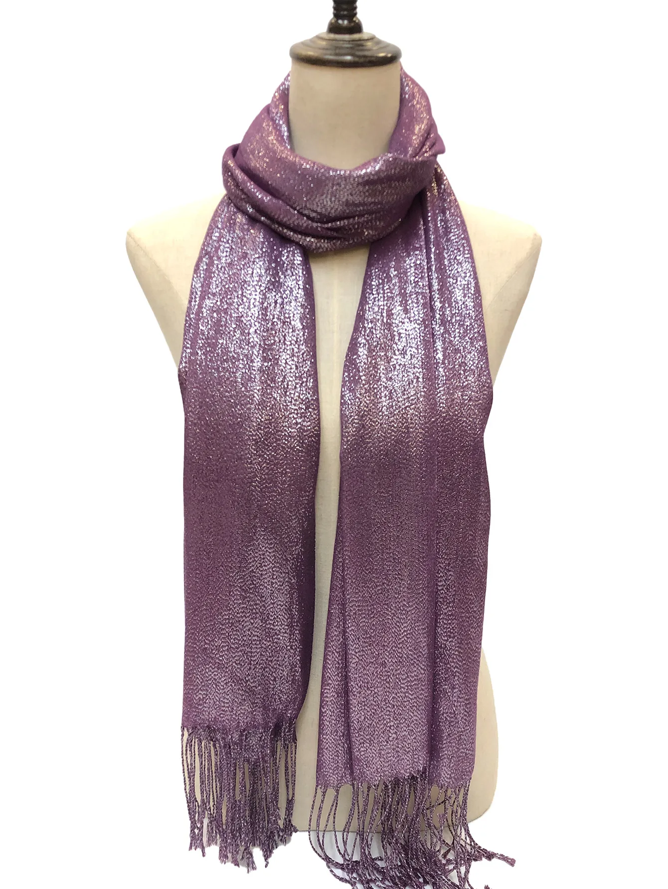 Exclusive For New   Women's Shawl Autumn And Summer Women Tassel Silver Silk Ball Dinner Party Scarf display picture 39