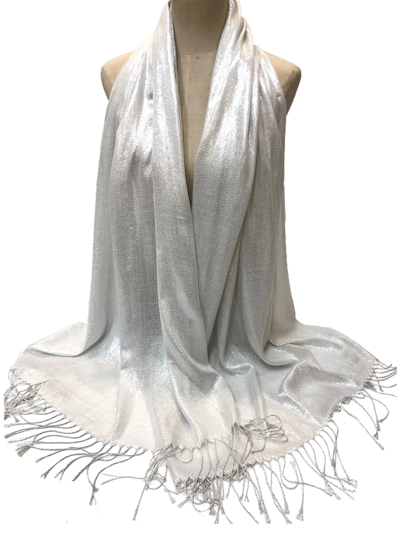 Exclusive For New   Women's Shawl Autumn And Summer Women Tassel Silver Silk Ball Dinner Party Scarf display picture 43