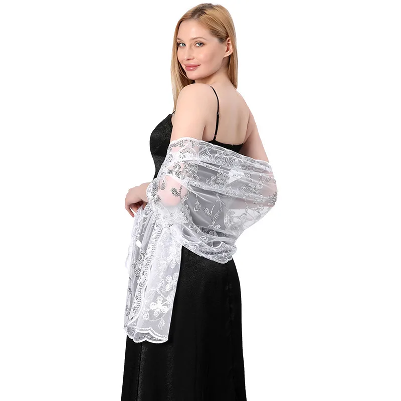 Hot New Arrival Sequin Shawl Wedding Dress Evening Dress Cheongsam Shawl Bridesmaid Shawl Scarf Women display picture 20