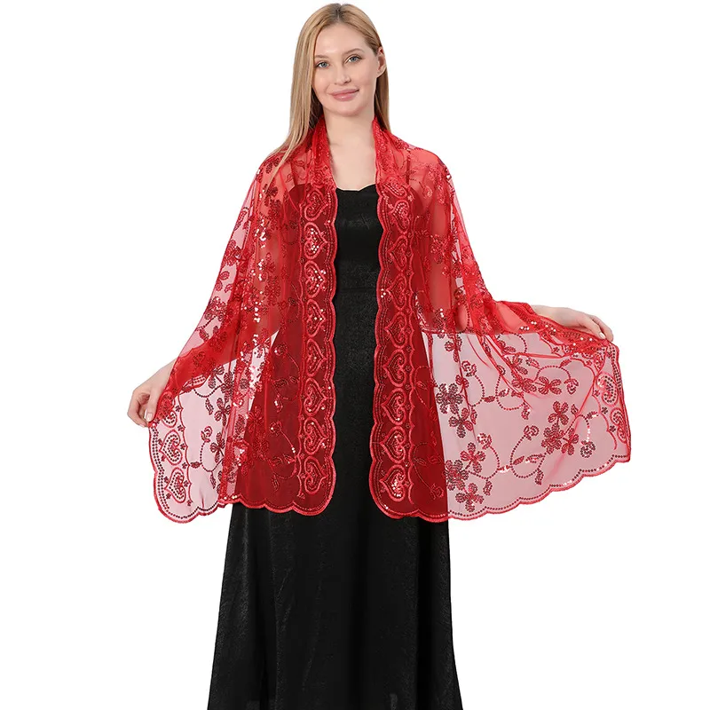 Hot New Arrival Sequin Shawl Wedding Dress Evening Dress Cheongsam Shawl Bridesmaid Shawl Scarf Women display picture 29