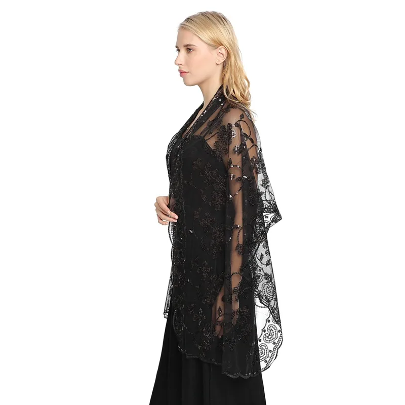 Hot New Arrival Sequin Shawl Wedding Dress Evening Dress Cheongsam Shawl Bridesmaid Shawl Scarf Women display picture 42