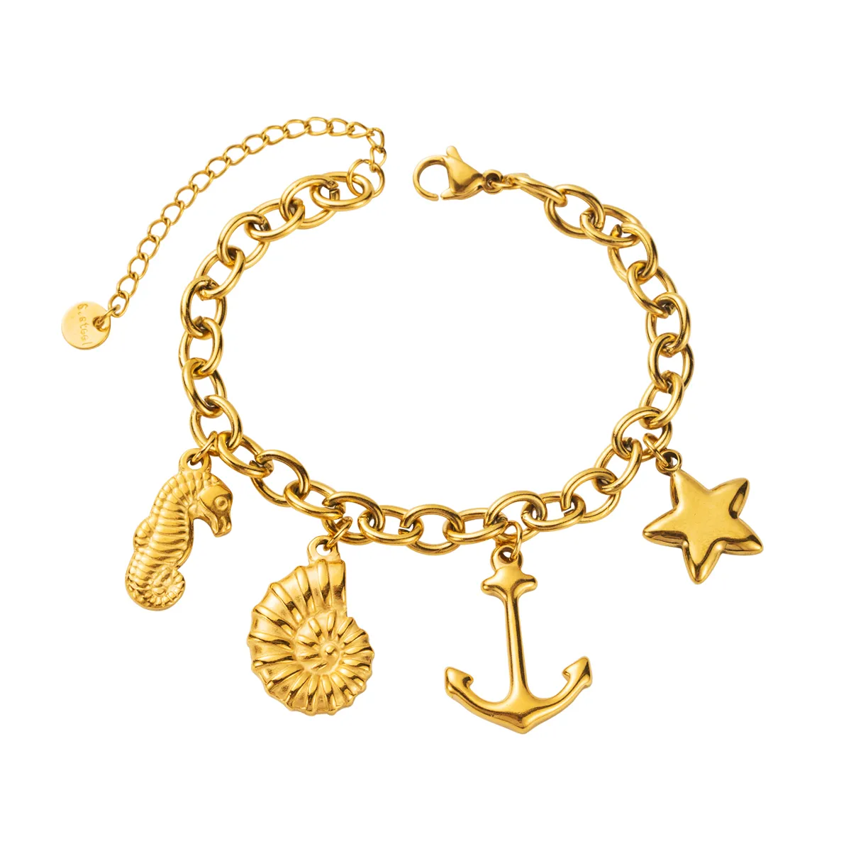 Casual Beach Starfish Dolphin Hippocampus 304 Stainless Steel Bracelets In Bulk display picture 3