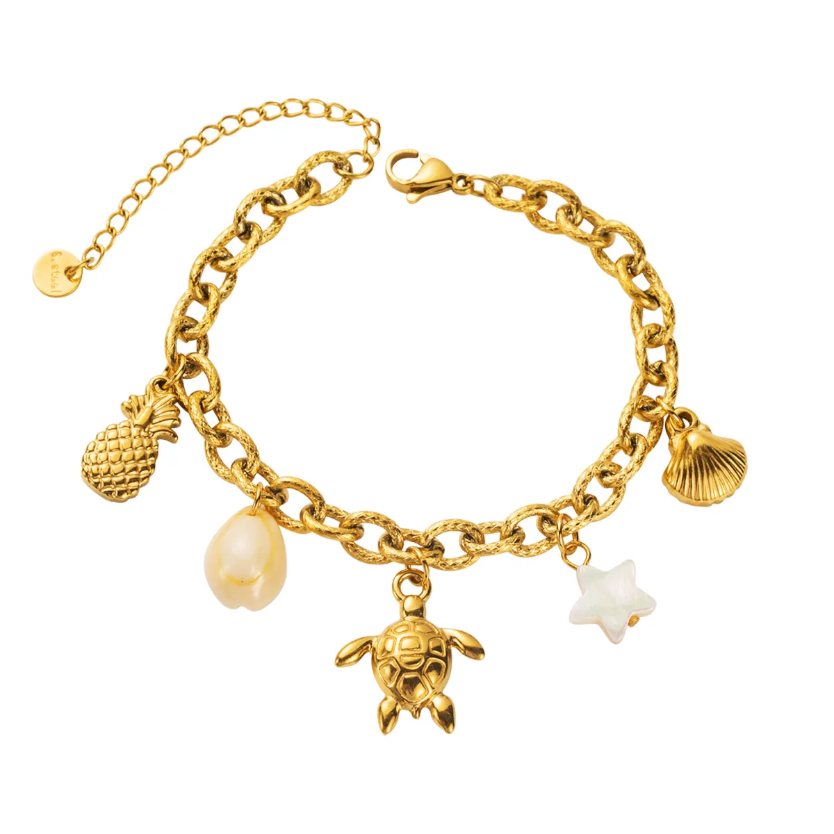 Casual Beach Starfish Dolphin Hippocampus 304 Stainless Steel Bracelets In Bulk display picture 5