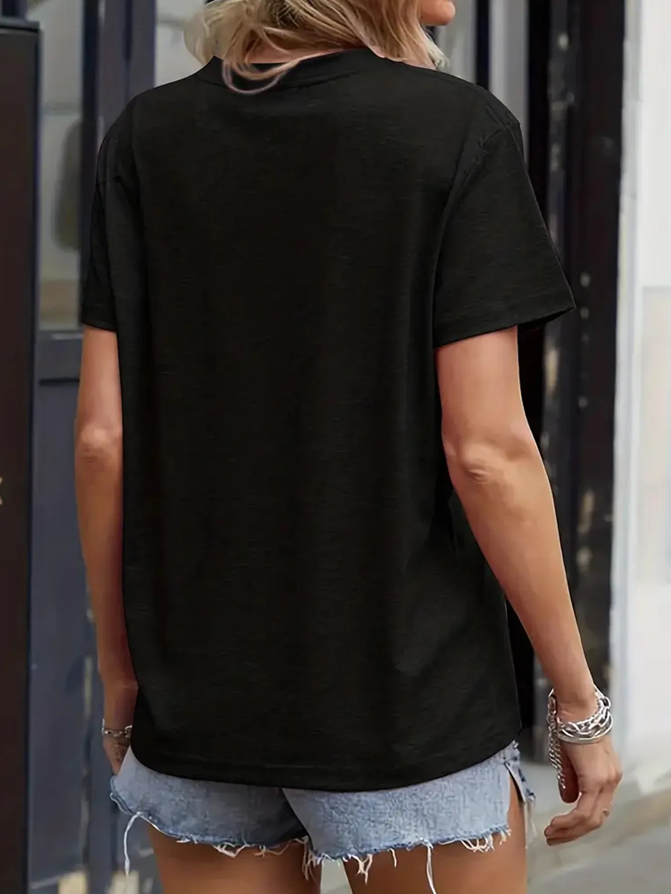 Women's T-shirt Short Sleeve T-Shirts Simple Style Streetwear Solid Color display picture 13