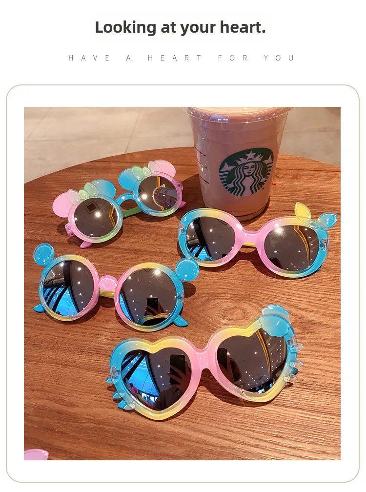 Little Red Book Children's Sunglasses Cute Princess Gradient Cartoon Men's And Women's Sunglasses Children's Colorful Sun Protection Sun Shade Trendy Glasses display picture 3