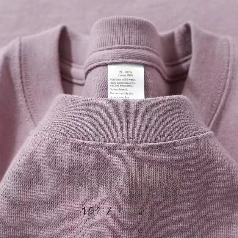 320g Heavy American Cotton Short-sleeved T-shirt Couple Solid Color Top Casual Plus Size Bottoming Shirt Men And Women Bottoming Shirt display picture 9