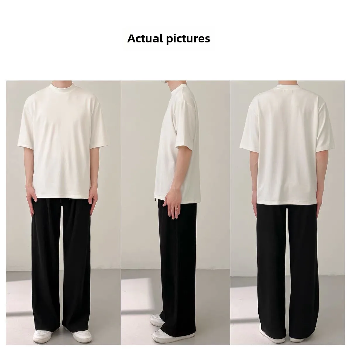 320g Heavy American Cotton Short-sleeved T-shirt Couple Solid Color Top Casual Plus Size Bottoming Shirt Men And Women Bottoming Shirt display picture 4