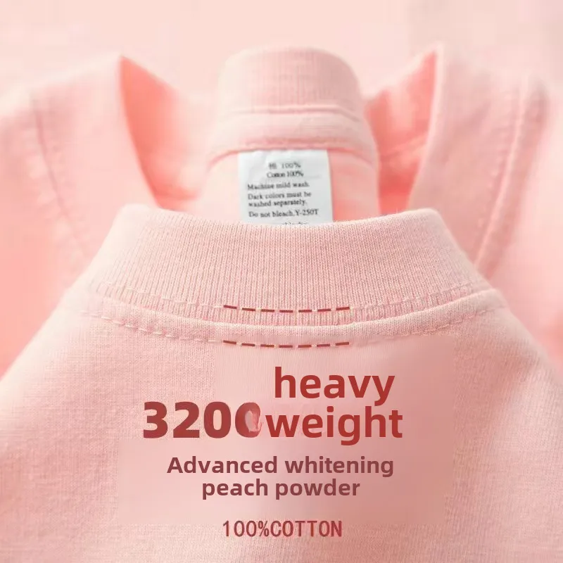 320g Heavy American Cotton Short-sleeved T-shirt Couple Solid Color Top Casual Plus Size Bottoming Shirt Men And Women Bottoming Shirt display picture 18