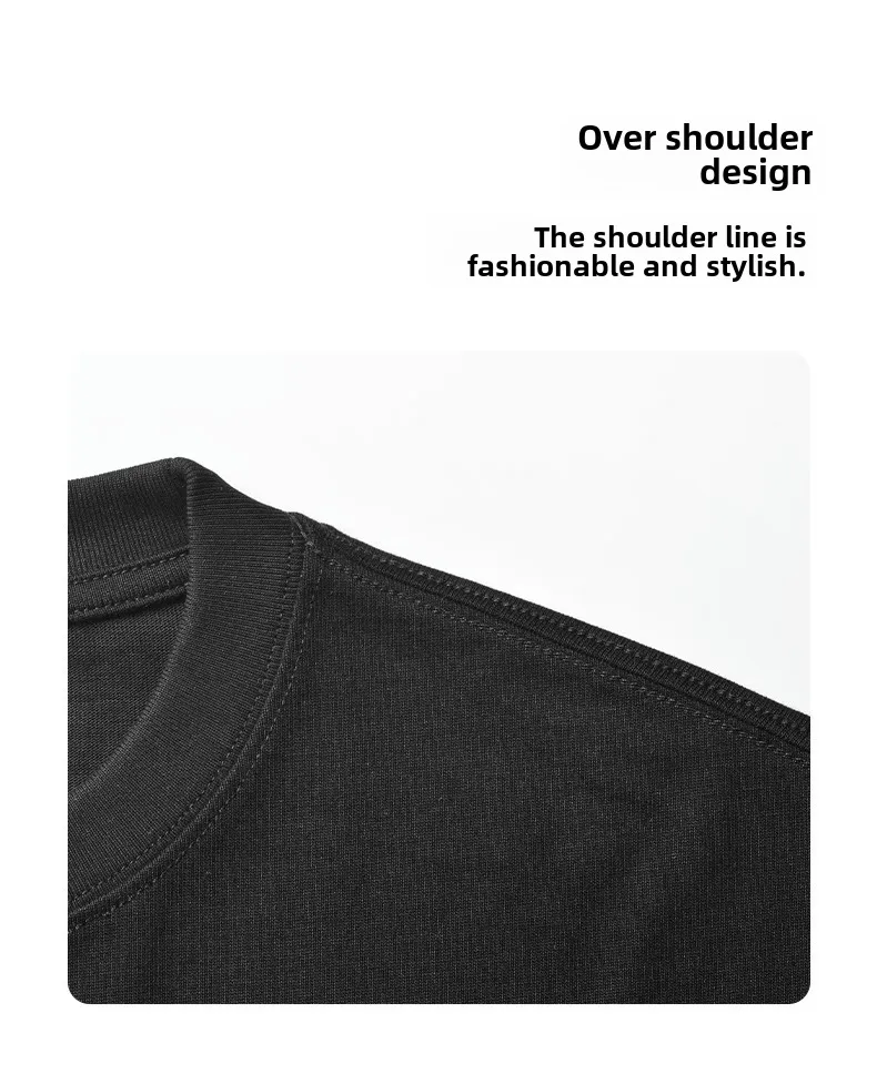 320g Heavy American Cotton Short-sleeved T-shirt Couple Solid Color Top Casual Plus Size Bottoming Shirt Men And Women Bottoming Shirt display picture 19